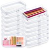 Qiyaz 15 Pcs Clear Hard Shell Zipper Case Plastic Bins
