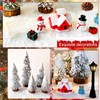 ROLLWAY Mini Christmas Tree with Snow Miniature Figures Set, Artificial