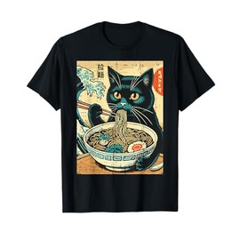 Japanese Cat Ramen Great Wave Vintage Art Food Men Women Kid T-Shirt