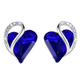 Leafael Birthstone Heart Earrings for Women | Unique Birthstone Earrings With Healing Crystals | Allergy-Free Earrings for Women with Gift Box Included