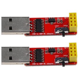 A-DIGISHUO 2Pcs USB to ESP-01 Adapter | ESP-01S Programmer ESP8266 Wireless WiFi Module Wi Fi CH340G UART PORG 4.5-5.5V 115200 Baud Rate