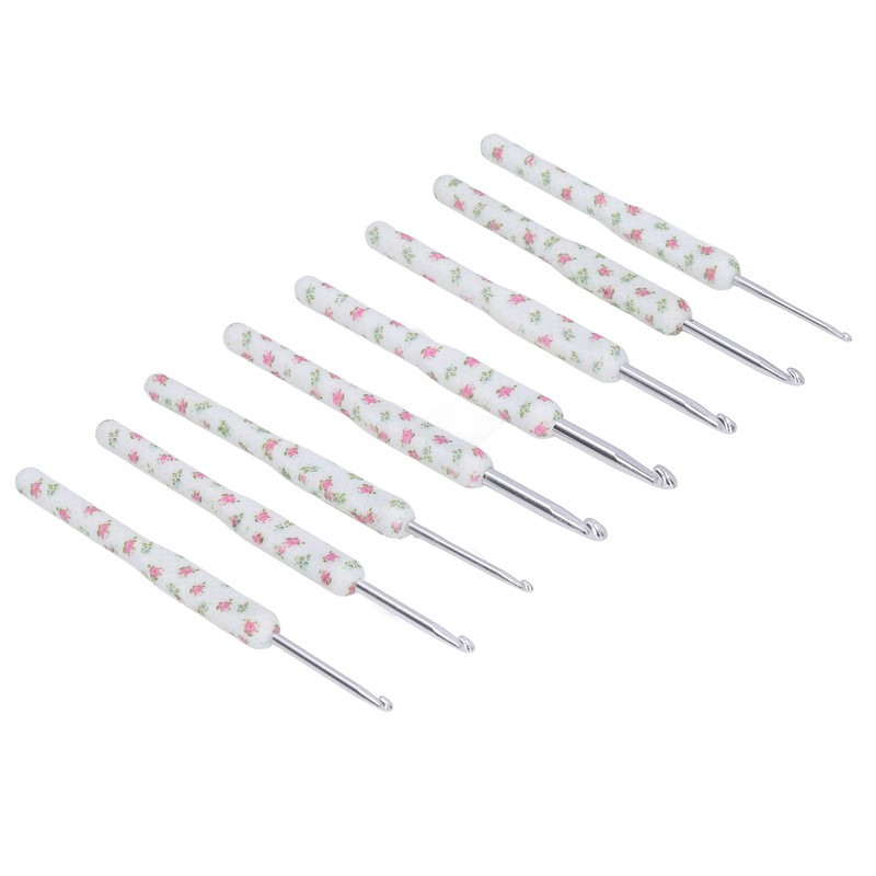 8pcs Crochet Hooks Ergonomic Design Comfortable Handle Easy Identification Compact