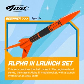 Estes Alpha III Launch Set, 12 years and up with Adult Supervision if under 12, Black,Orange