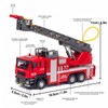 1:50 Ladder Fire Truck Alloy Model 180° Rotating Table Fire