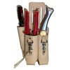 Zeluga Saddle Leather 3 Pocket Linesmen and Electricians Tool Holder