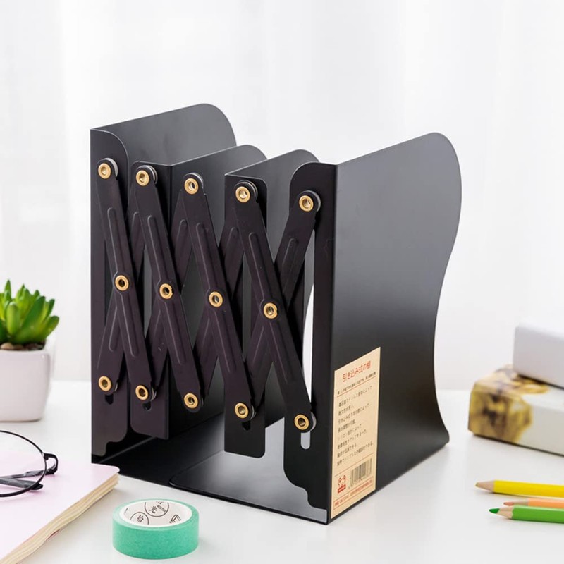 Bookstand Telescopic Bookshelf Folding Bookshelf Desktop Storage Metal Fashion Bookshelf