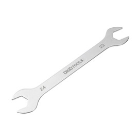 sourcing map Thin Open End Wrench 22mm x 24mm Metric Sandblasting Plated 3cr13 Stainless Steel, Double Ended Slim Spanner for Household Maintenance and General Repairs