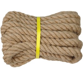 Natural Jute Rope - 1 Inch×25 Feet - Thick Hemp Rope - Twisted Manila Rope for Hammock, Deck, Nautical, Railings, Decorating