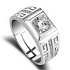CCTUNG Rings 925 Sterling Silver Rings For Men Shining Crystal