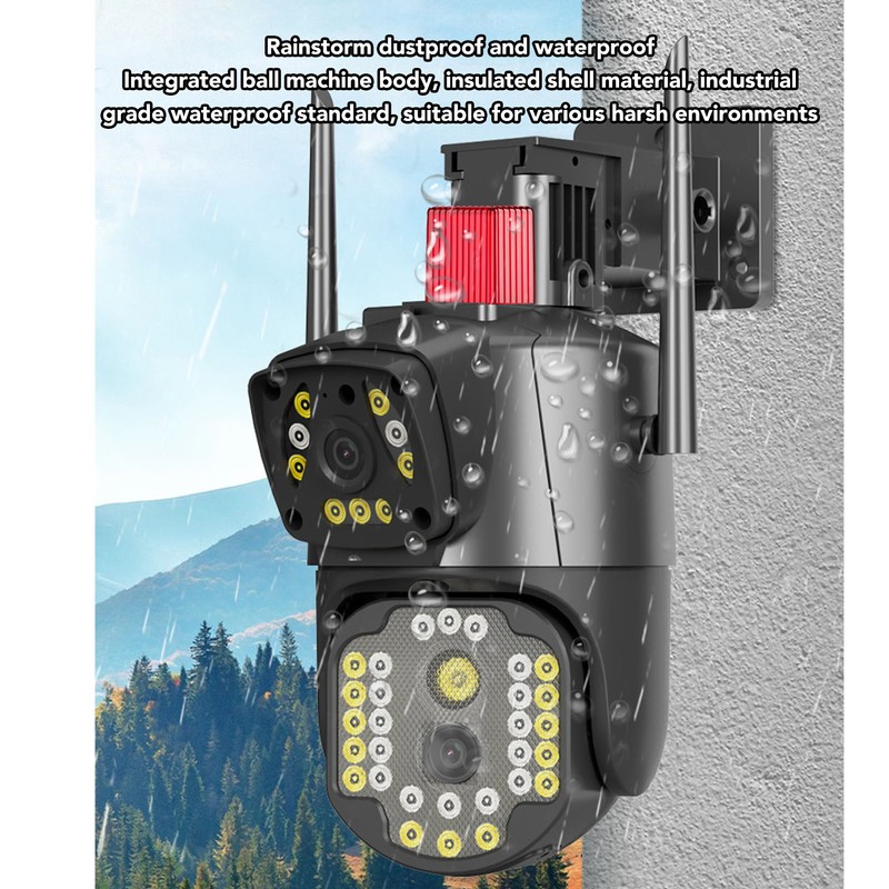 Outdoor Dual Lens Security Camera 1080P Mobile Tracking 360 Degree