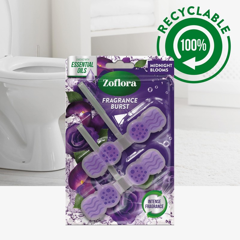 Zoflora Midnight Blooms Toilet Rim Block (Pack of 2)