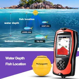 LUCKYLAKER Sonar Kayak Fish Finder Portable Water Handheld Depth Finder Boat Transducer Wireless Fish Finders Sea LCD Screen Fishing