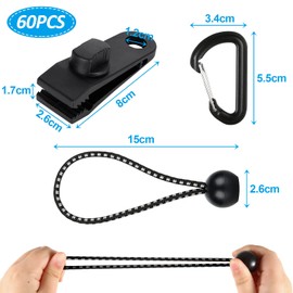 SENENQU Pack of 30 Tarp Clip Tent Tarpaulin Set Awning Clamp Tarpaulin Clips for Tents, Covers, Awnings, Banners, Boating, Gardening, Canopies