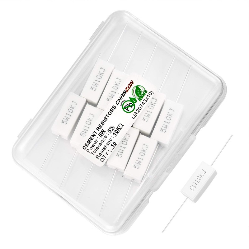 Chanzon Pack of 10 5W Cement Resistor 10K Ω Ohm