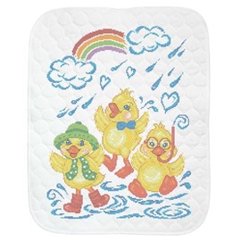 Herrschners Splish Splash Baby Quilt Stamped Cross-Stitch Kit