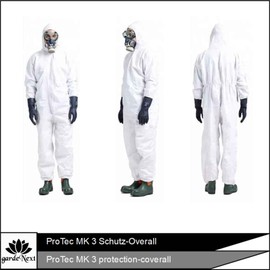 gardeNext ProTec MK 3 Protective Overall, Disposable Protective Suit with Hood, Waterproof Work Overall, Painter's Suit for Renovation, Protective Clothing for Men and Women, White, White