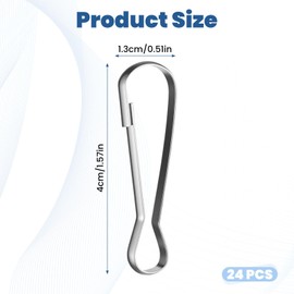 FdcLixuvol 24Pcs Flag Pole Clip Snap Hooks, 1.58inch Lanyard Snap Spring Hooks 304 Stainless Steel Snaps Hanging Clip for Flagpole Accessories, Keychain