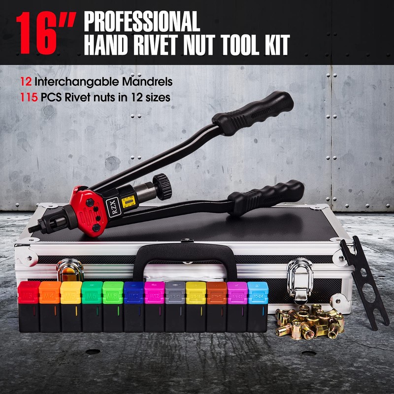 RZX 16" Rivet Nut Tool, Professional Rivet Nut Tool Setter