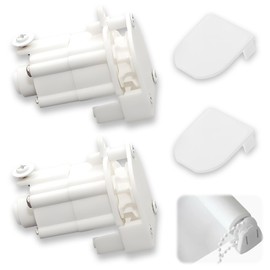 2PCS Roman Blind Control Mechanism Uits with Covers, Roller Blind Spare Parts, White Plastic Control Units for Roman Blind Track Replacement Accessories - 5.5mm Rod Track Replacement