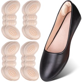 SULPO Heel Cushion Pads - 4 Pairs Heel Grips for Women and Mens Shoes - for Too Big Shoes - Heel Shoe Repair - Heel Protectors for Stiletto Shoes