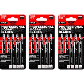 15 x TopsTools T111C 100mm Jigsaw Blades Designed for Fast Coarse Cuts in Wood