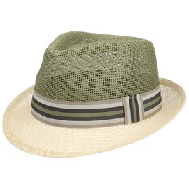 Lipodo Twotone Trilby Straw Hat - Summer Hat Women/Men - Hat Made of Straw (Paper Straw) - Sun Hat Spring/Summer - Beach Hat, Natural green