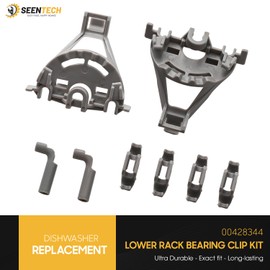 00428344 Dishwasher Lower Rack Flip Tine Clip Kit- Replacement Part Compatible with Bosch, Thermador, Kenmore Dishwasher – Replaces 00428344, 428344, 00418499, 418499, 420199, 00420199