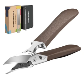 Eagle Beak Slanted Nail Clippers for Thick & Ingrown Toenails, Wide Jaw Opening Anti-Splash Angled Toenail Cutter with Curved Blade, Cuticle Clippers for Seniors, 3-Piece Set with Case