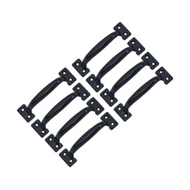 QCAA Garage Door Pull Handle, 6-1/2", Steel, Black Coated, 8 Pack, Made in Taiwan