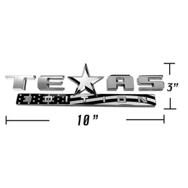 1 Count Silver+Black American Flag 3D Texas Edition Emblem Universal Decal for Truck Car Auto Vehicle