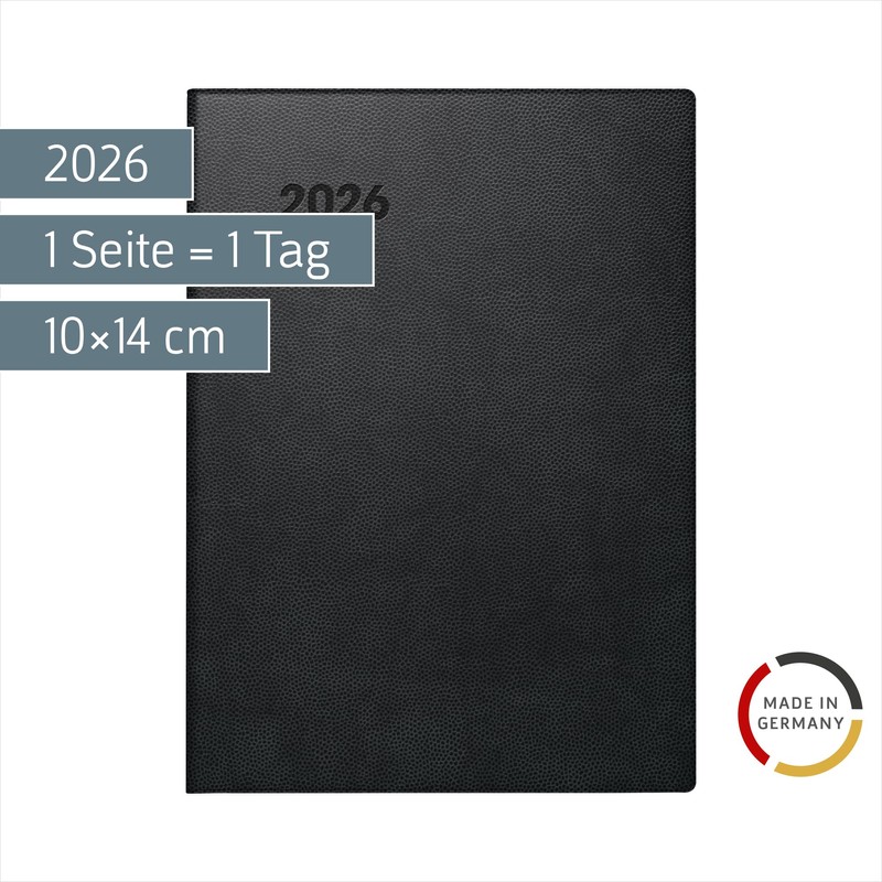BRUNNEN Pocket Calendar Model 736 '26 | A6, Plastic, Black