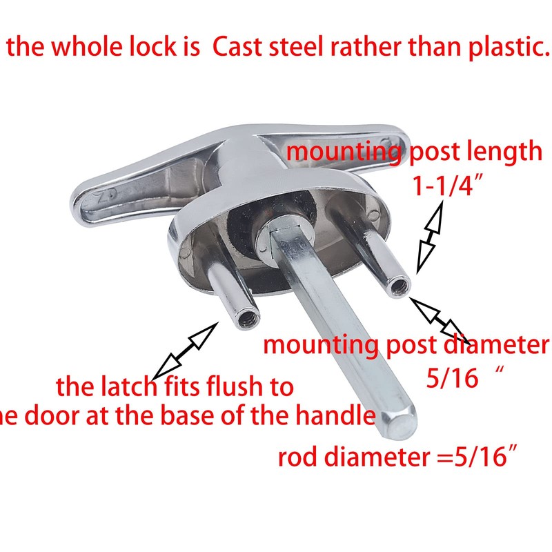 Wedelweib Garage doors T handle lock with 2 Keys and