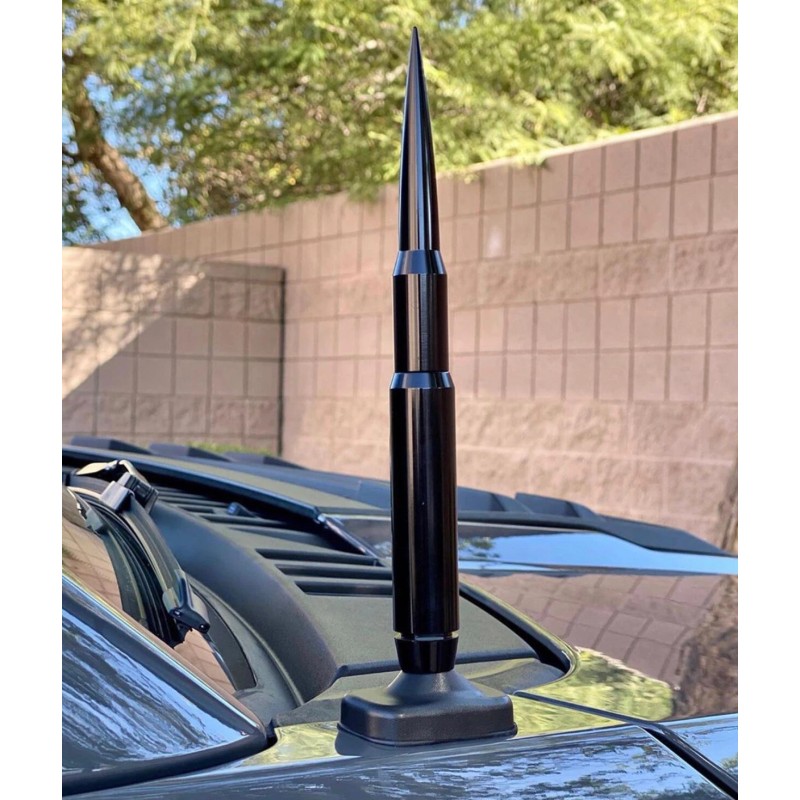 TRUE SPIKE BILLET 9" FAT BULLET ANTENNA WHITE FOR 07-20