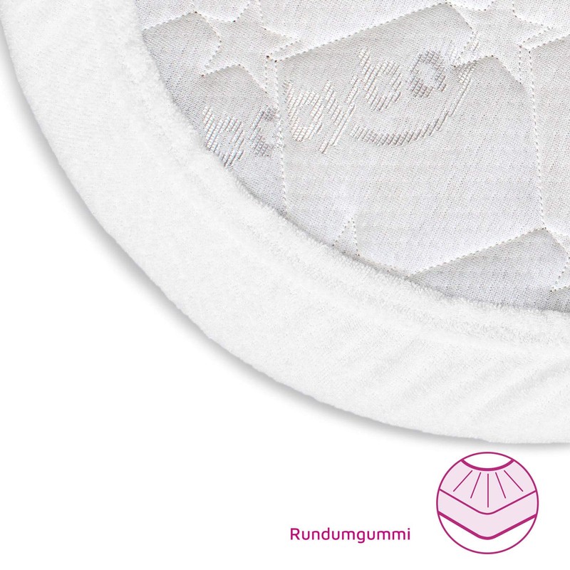 babybay fitted sheet terry cloth, white, for babybay maxi