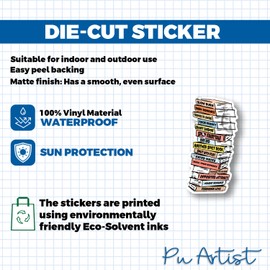 Book Tropes Waterproof Sticker Book Lovers Gifts for Readers Book Gifts Reading Bookish Babe Smut Romance Reader Endless TBR Vinyl Die Cut Sticker for Laptop Phone Water Bottle Guitar Helmet Gift