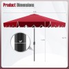 Costway 10 FT Patio Umbrella w/ Crank Tilt Adjustment Ruffles
