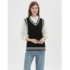 Gihuo Women's V Neck Trendy Sweater Vest Cable Knit Sleeveless