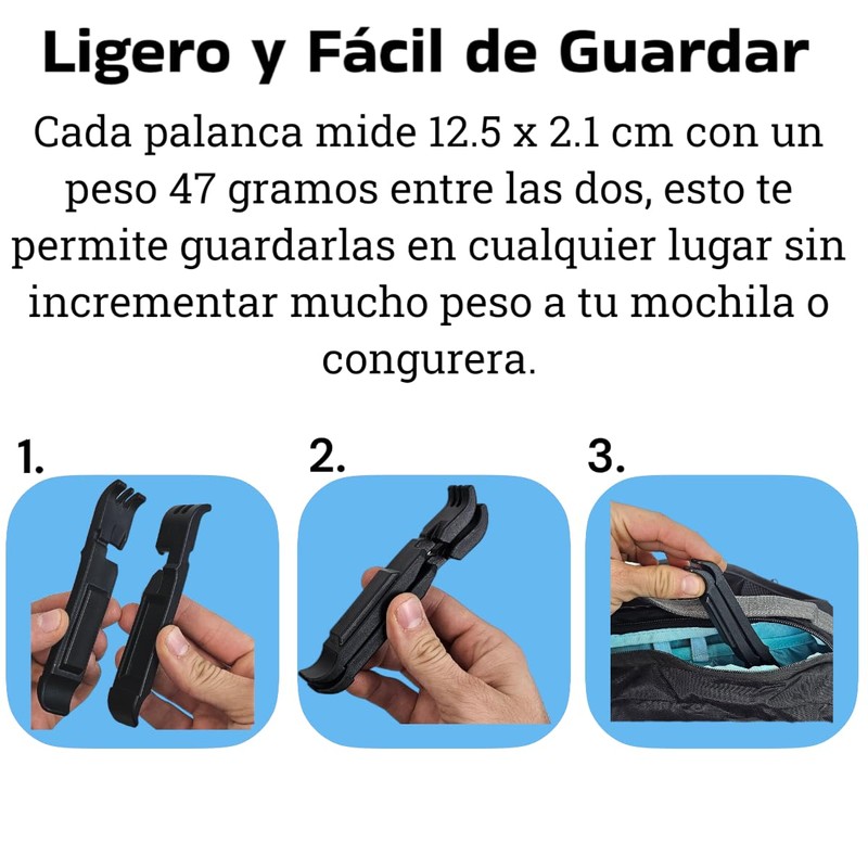Palancas Quita Llantas Espatulas Desmontables para Bici 3 en1 /