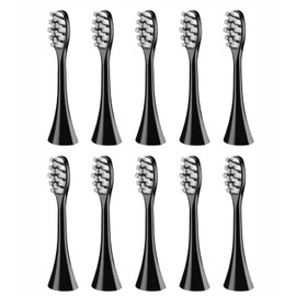 10 Pack Replacement Brush Heads Compatible with Suri Electric Toothbrush for Suri Replacement Toothbrush Heads, Black
