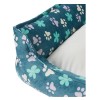 Top Paw Blue Floral Cuddler Small Dog Bed w/ Paw