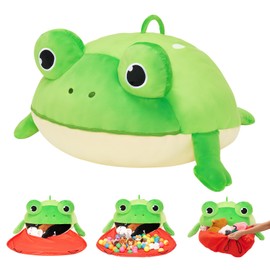 OUOZZZ Stuffed Animal Storage Bean Bag Chair Cover for Kids Green Frog Beanbag Chair for Girls Boys Toy Organizer Cover Only Without Filling