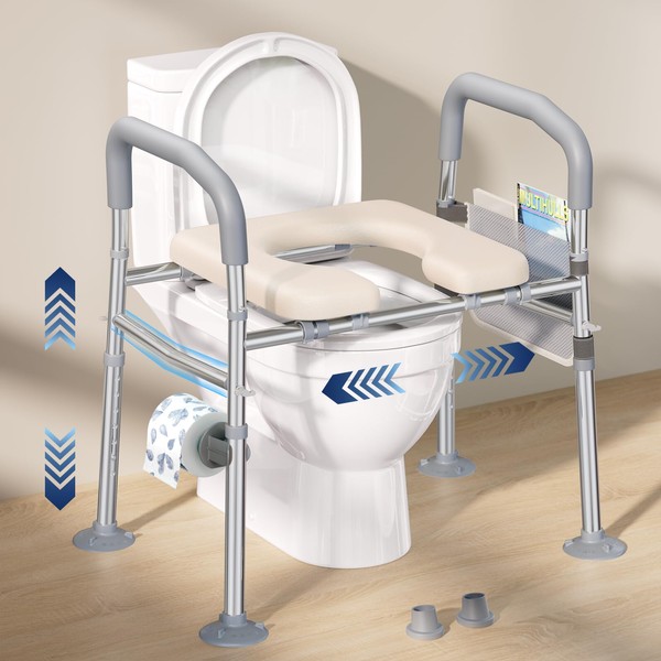 Bluelog Raised Toilet Seat with Handles, FSA HSA Width &