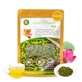 Dried Lotus Plumule, 7.04 Oz, Re-steep Herbal Tea, Refreshing & Fragrant, Mind Calm & Relax, No Additives, No Caffeine, Vietnamese Roasted Lotus Seed Core, Vacuum Sealed
