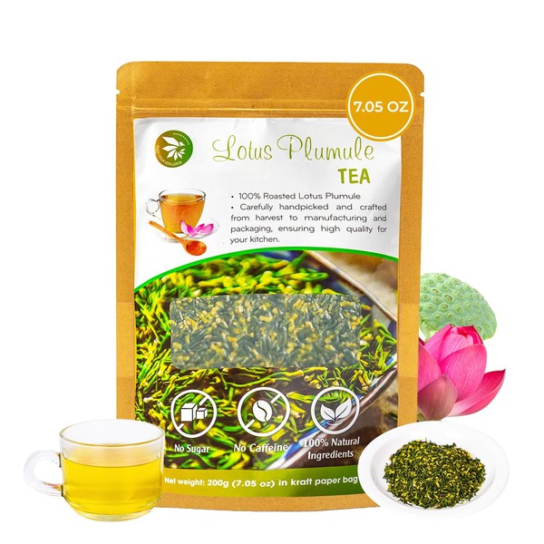 Dried Lotus Plumule, 7.04 Oz, Re-steep Herbal Tea, Refreshing &