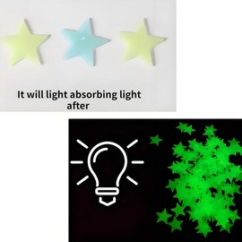 ​100Pcs Glow in The Dark Stars Wall Stickers, Self-Adhesive Luminous Decor for Bedroom, Room and Home Art, Fluorescent Night Sky Ceiling Decals for Party, Room Decorations​