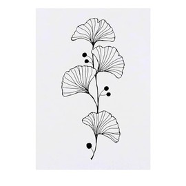 'Ginkgo Biloba Leaf' Temporary Tattoo - Water Resistant, Skin-Safe, Non-Toxic Transfer (TO00072417)