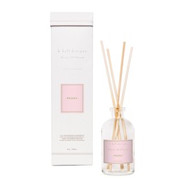 K.Hall Designs Peony Boxed Diffuser Kit, Sweet Peony Scent with Watery Notes, Reed Diffuser Set for Home, Long Lasting Aroma Diffuser, Refillable, 8 fl oz