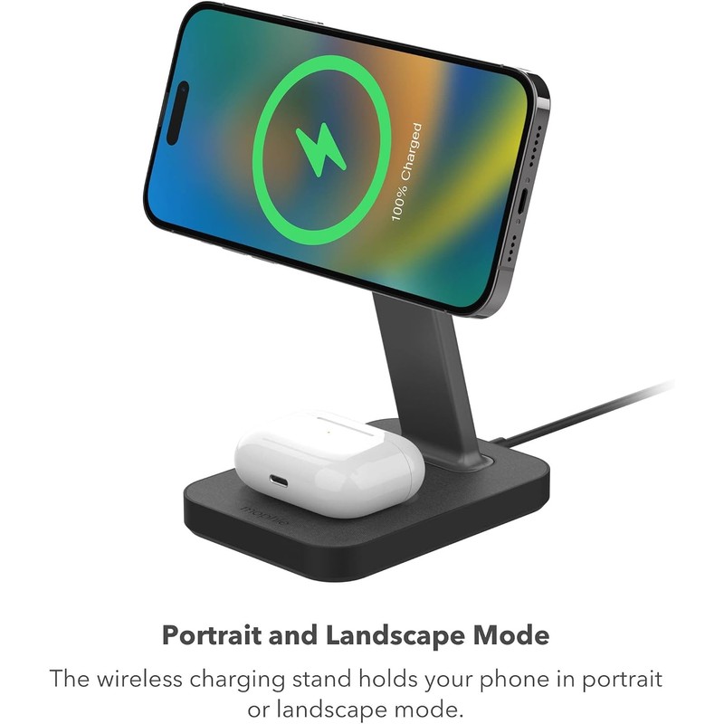 Mophie Snap+ 2-in-1Charge Stand & Pad - 15w Wireless Charger