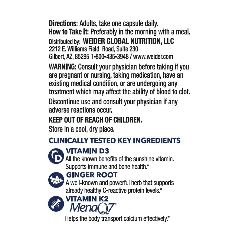 Weider Artery Health for Heart, Immune and Bone Support with