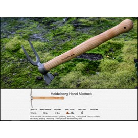 IDEALSPATEN - Made in Germany Since 1899 Heidelberg Hand Mattock - Professional Compact Small Cultivator Garden Tool 3lb - 15.5in (Heidelberg)#IS330